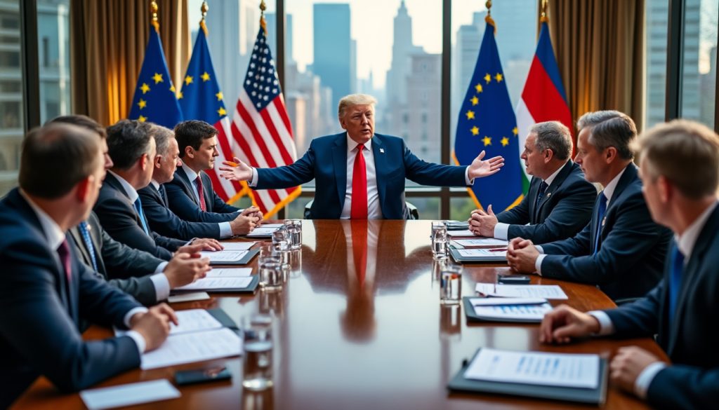 découvrez comment donald trump met en œuvre une stratégie économique audacieuse avec une taxe de 200 % sur certains produits européens. analyse des implications pour les marchés, les industries touchées et les relations commerciales transatlantiques.